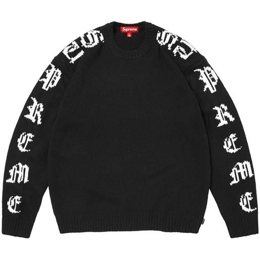 Supreme maglione old english con logo - nero
