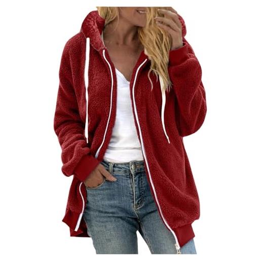 Zontroldy Giacca Oversize Donna A Quadri In Misto Lana E Flanella Con Cappuccio - Shacket Invernale Con Bottoni