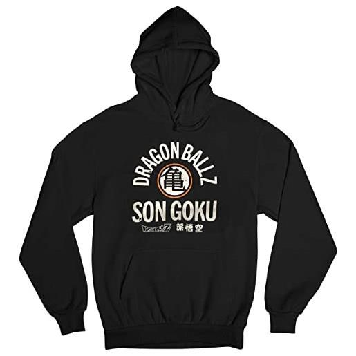 Bioworld dragon ball z anime son goku - felpa con cappuccio da uomo, nero , s
