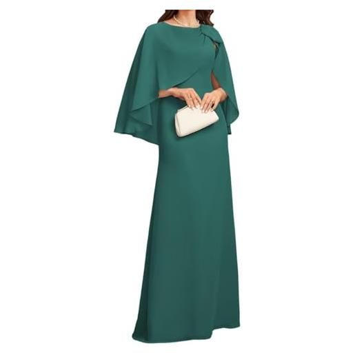 BRIGOW 2 pezzi abito da madre della sposa con chiffon, abito da ballo con pieghe, abito da cocktail, taglie forti, foglia di t, 52