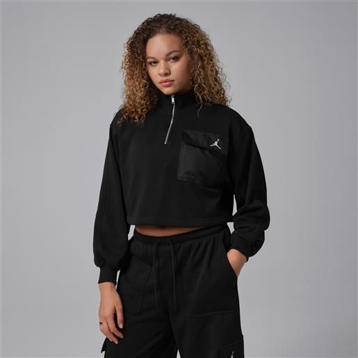 Jordan maglia con zip a 1/4 Jordan brooklyn fleece hike mike - donna - nero