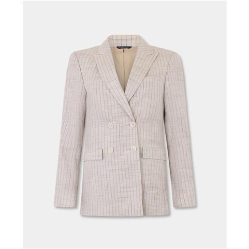 Brooks Brothers blazer in misto cotone a righe naturale