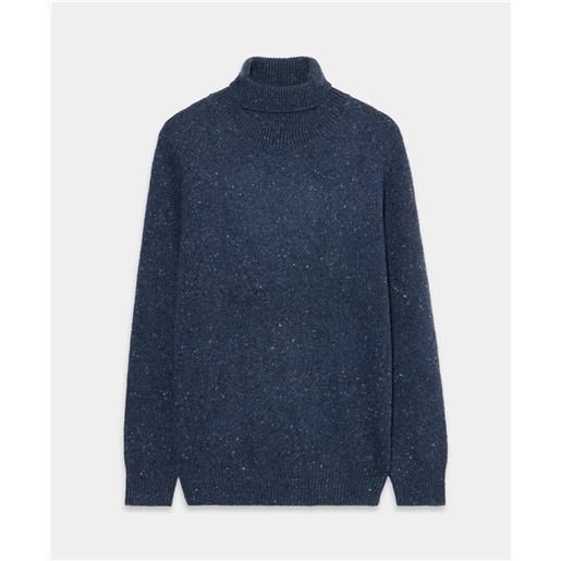 Brooks Brothers dolcevita in misto lana donegal blu marino