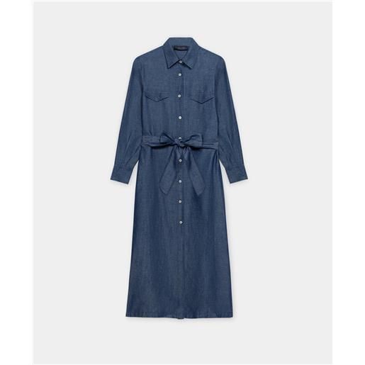 Brooks Brothers abito camicia maxi in denim di lino