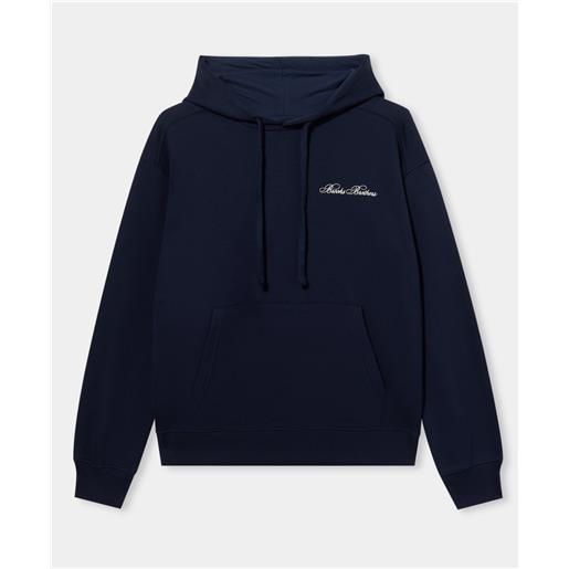 Brooks Brothers felpa in cotone con logo ricamato blu marino