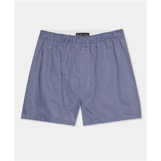 Brooks Brothers boxer in cotone tattersall blu marino
