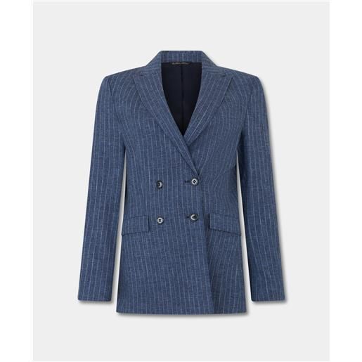 Brooks Brothers blazer in misto cotone a righe denim