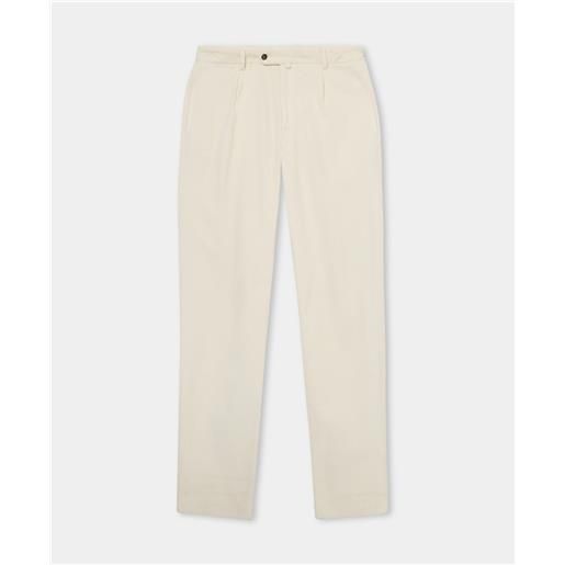 Brooks Brothers chino in velluto a coste di cotone con pince singola bianco