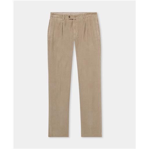 Brooks Brothers chino in velluto a coste di cotone con pince singola tortora