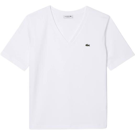 Lacoste t-shirt con scollo a v in morbido cotone
