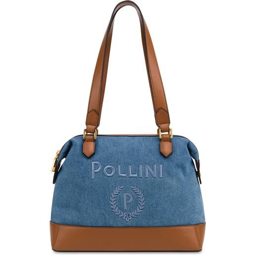 POLLINI bauletto capri in jeans - blu