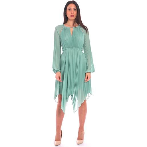 TWINSET abito corto TWINSET plissettato verde, colore verde