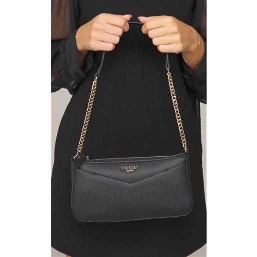TWINSET borsetta a tracolla TWINSET con logo lettering e catena, colore nero