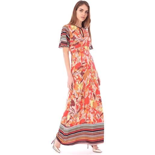 LUCKYLU abito lungo LUCKYLU in jersey stampato, colore bordeaux [38]