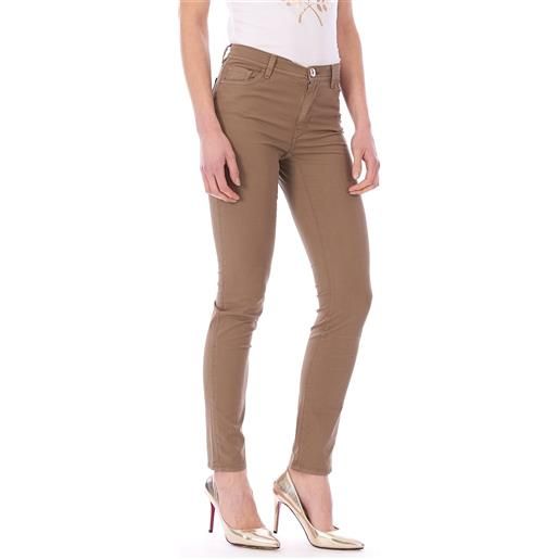 Trussardi pantalone trussardi jeans 105 skinny in cotone leggero, colore fango