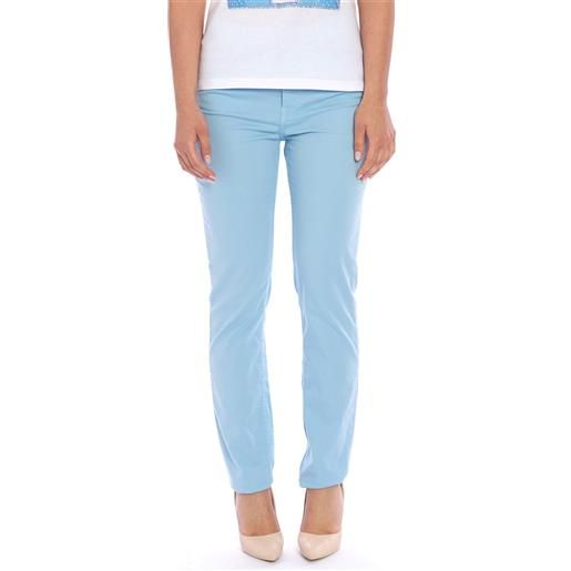 Trussardi pantalone trussardi 105 skinny super leggero, colore azzurro