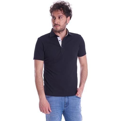 Brancaccio polo brancaccio con profili a contrasto, colore blu