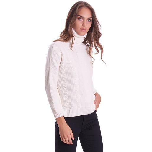 MARIA BELLENTANI maglia MARIA BELLENTANI collo alto a coste vintage, colore bianco