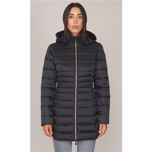 SAVE THE DUCK piumino lungo SAVE THE DUCK trapuntato con cappuccio reese, colore nero