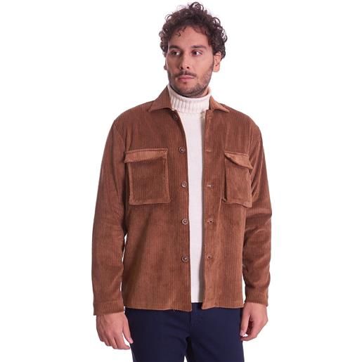Brancaccio giacca camicia brancaccio in vellutto cammello, colore cammello