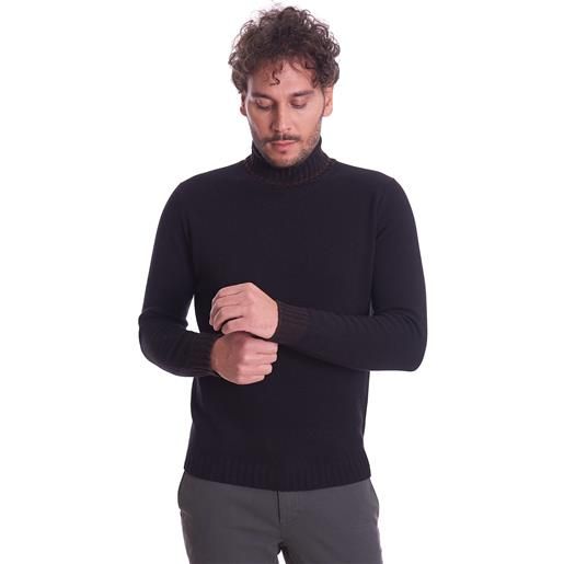 BROWN'S maglione collo alto BROWN'S con contrasti, colore nero