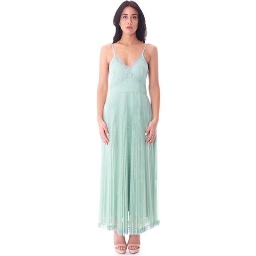 TWINSET abito lungo TWINSET in tulle ricamato, colore verde