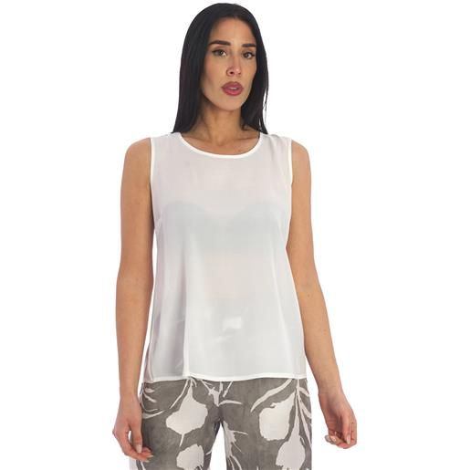 MARIA BELLENTANI canotta MARIA BELLENTANI con scollo a goccia sulla schiena, colore bianco