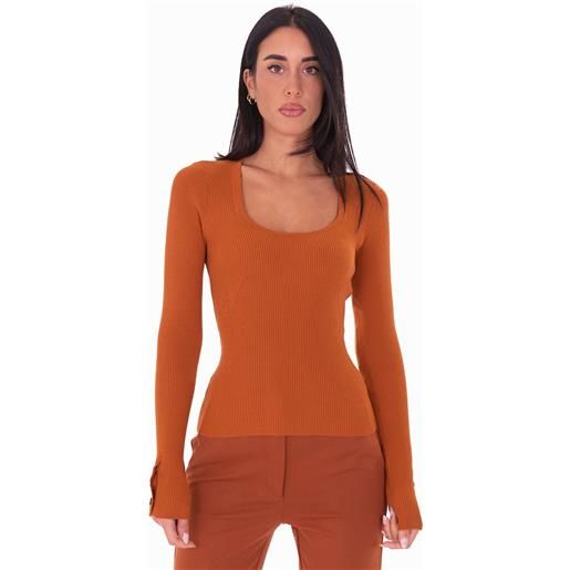 TWINSET maglia TWINSET a coste, colore cammello