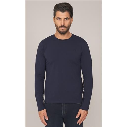 Trussardi t-shirt trussardi manica lunga in jersey elasticizzato, colore blu