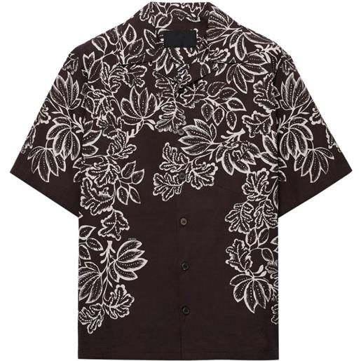 Prada short-sleeved printed cotton shirt