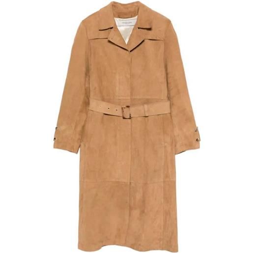 Golden Goose `journey` leather trench coat with belt