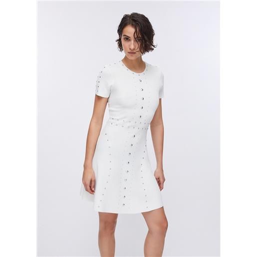 LIUJO liu jo abito in maglia con borchie, bianco lana