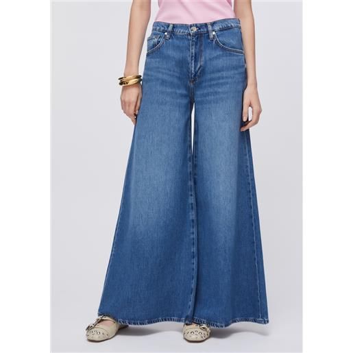 Liu jo jeans super flare a vita alta, denim blu scuro
