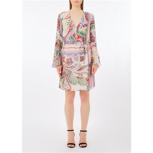 Liu jo abito corto in seta stampata, spring foulard