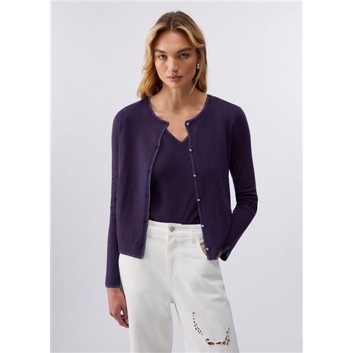 LIUJO liu jo cardigan con spacchetti, viola scuro