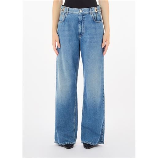 LIUJO liu jo jeans baggy a vita alta, denim blu
