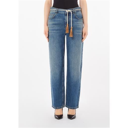 LIUJO liu jo jeans straight con cintura, denim chiaro
