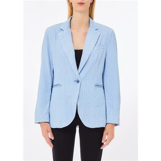 LIUJO liu jo blazer in denim gessato, denim blu chiaro