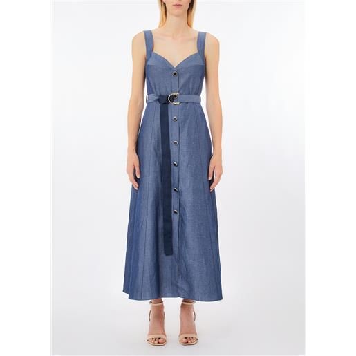 Liu jo abito lungo in lino, denim chambray