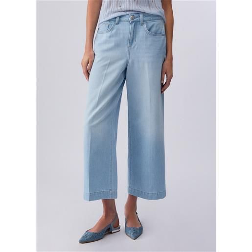Liu jo jeans flare cropped, denim chiaro