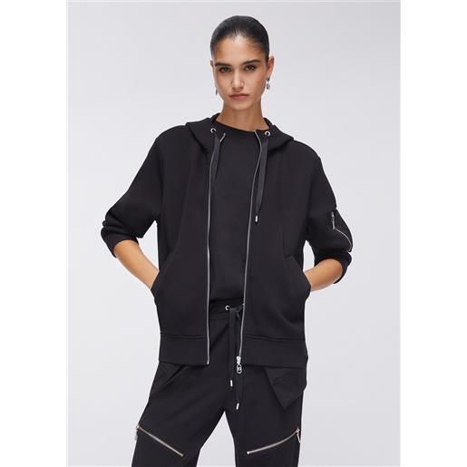 LIUJO liu jo giacca in scuba con cappuccio, nero