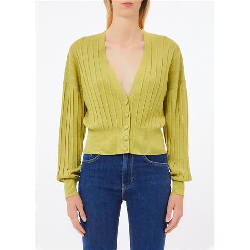 LIUJO liu jo cardigan in lurex®, avocado