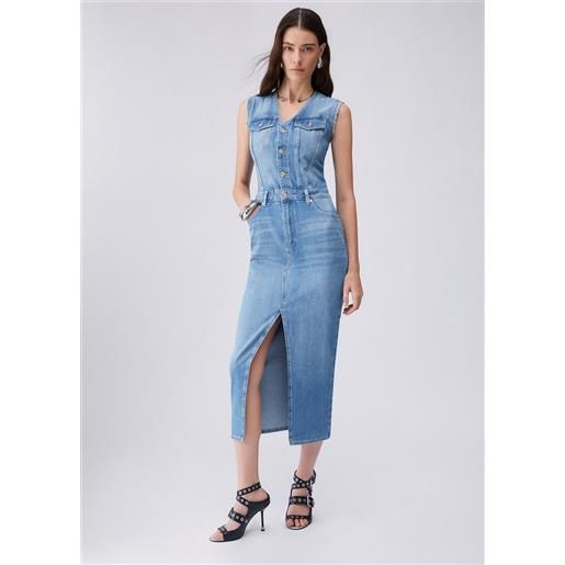 LIUJO liu jo abito lungo in denim, denim blu