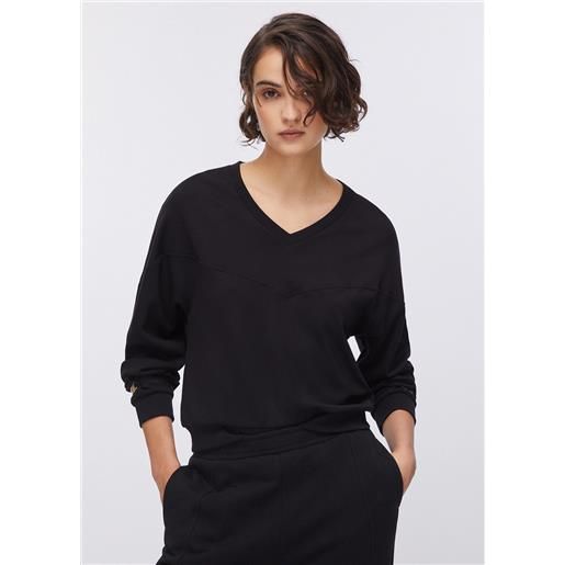 Liu jo felpa con dettagli chain, nero