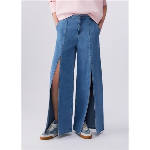 Liu jo jeans flare con spacchetti, denim blu