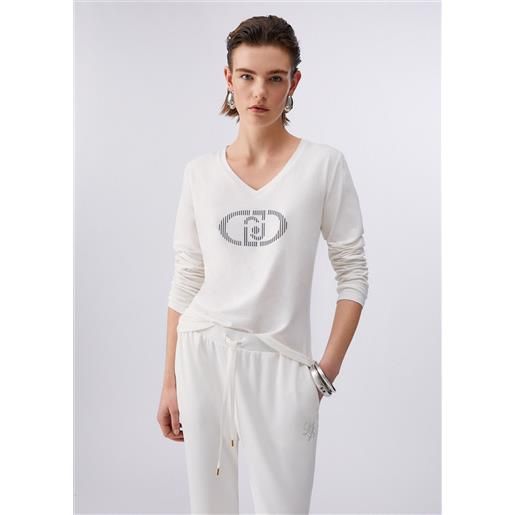 LIUJO liu jo t-shirt a maniche lunghe, bianco