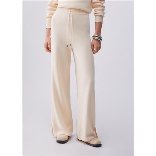 Liu jo pantaloni in maglia con perline, champagne