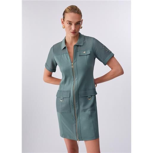 LIUJO liu jo abito corto con zip, verde militare