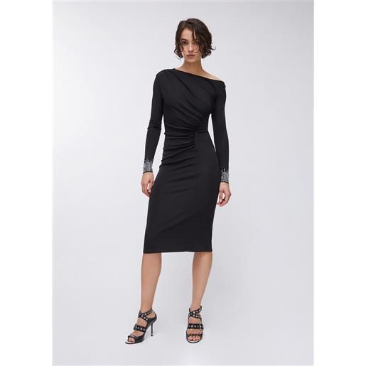 Liu jo abito elegante con strass, nero