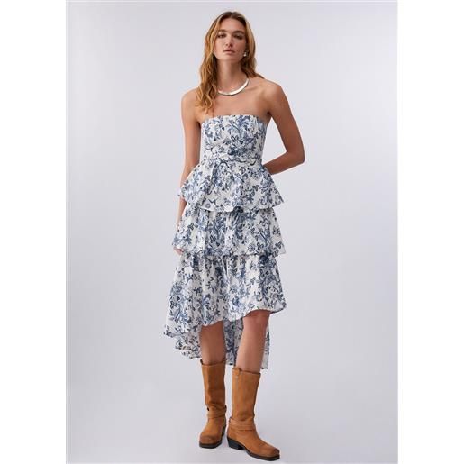 Liu jo abito bustier asimmetrico, blu